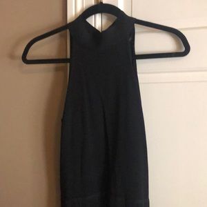 Cute fringe top, sleeveless mock neck